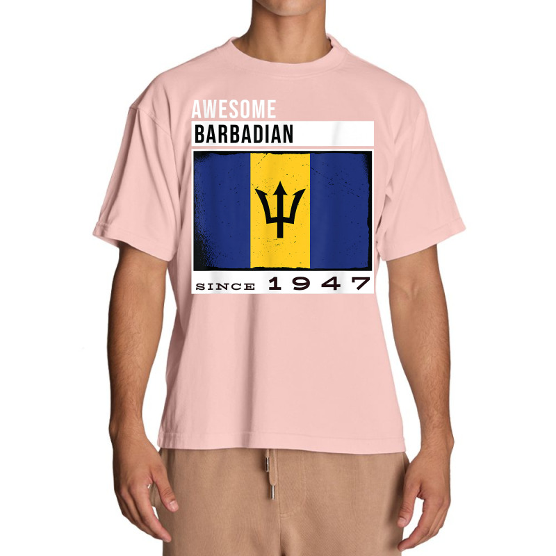 Awesome Barbadian Since 1947   Barbadian 75th Birthday T Shirt Urban Heavy T-shirt by cm-arts | Artistshot