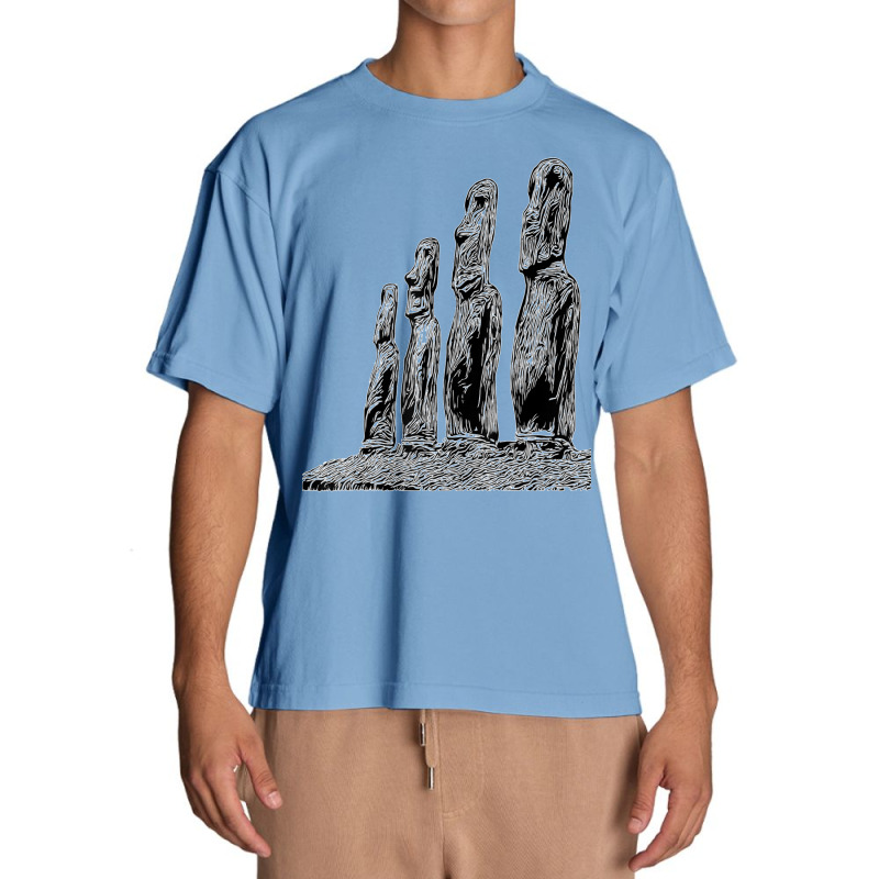 Easter Island Moai Statue Monolith World Mystery Urban Heavy T-shirt | Artistshot