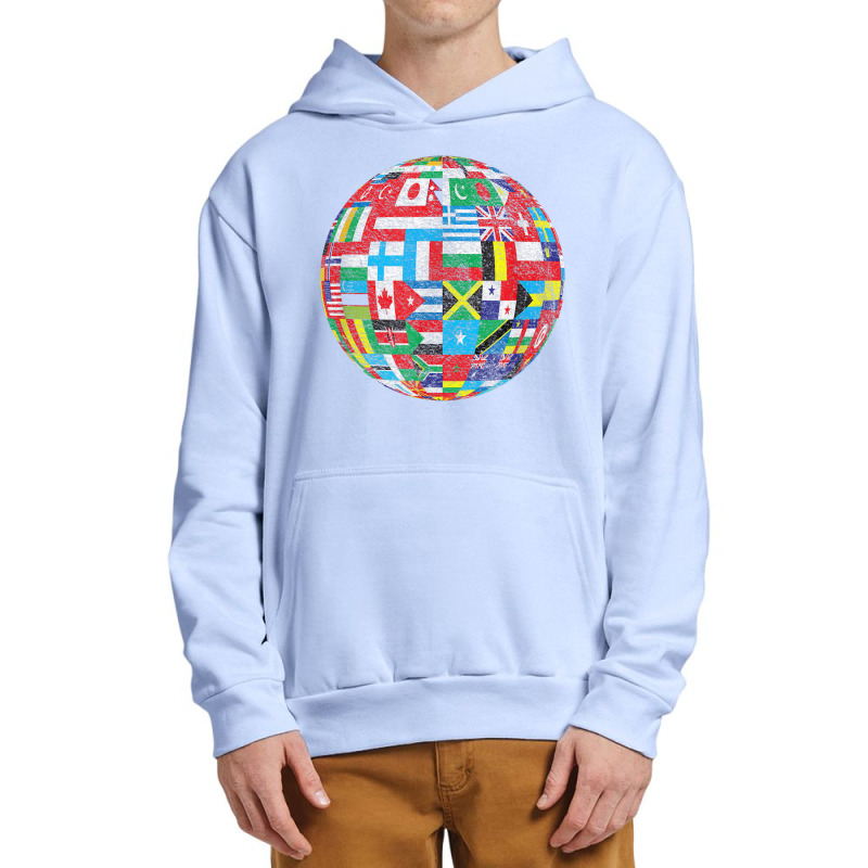 World Country Flags Globe Map Traveler Geography Funny Gifts Urban Pullover Hoodie | Artistshot