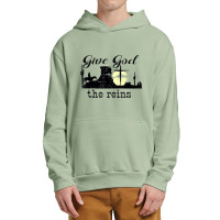 Give God The Reins Country Music Cowboy Day Gift Urban Pullover Hoodie | Artistshot