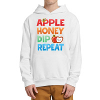 Rosh Hashanah Apple Honey Dip Repeat Jewish New Year Urban Pullover Hoodie | Artistshot