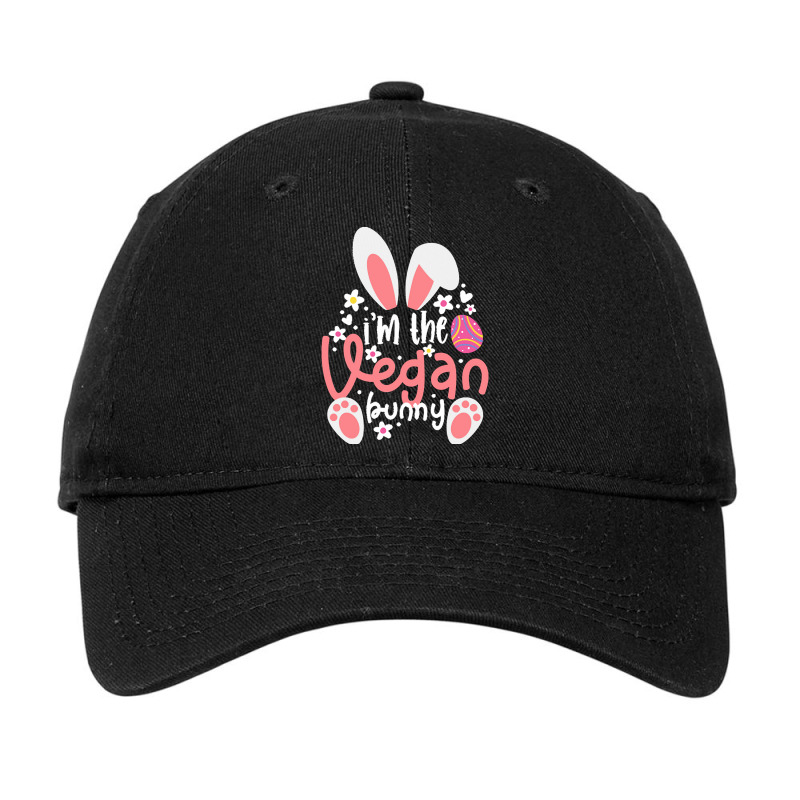 Vegan Design T  Shirt Bunny Ears I'm The Vegan Bunny Matching Easter V Adjustable Cap by alexandrea99751 | Artistshot