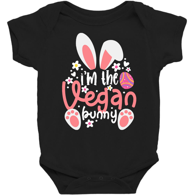 Vegan Design T  Shirt Bunny Ears I'm The Vegan Bunny Matching Easter V Baby Bodysuit by alexandrea99751 | Artistshot