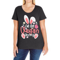 Vegan Design T  Shirt Bunny Ears I'm The Vegan Bunny Matching Easter V Ladies Curvy T-shirt | Artistshot