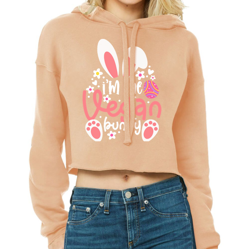 Vegan Design T  Shirt Bunny Ears I'm The Vegan Bunny Matching Easter V Cropped Hoodie by alexandrea99751 | Artistshot