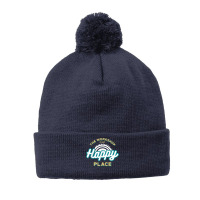 The Workshop Is My Happy Place Funny Woodworker T Shirt Pom Pom Beanie | Artistshot