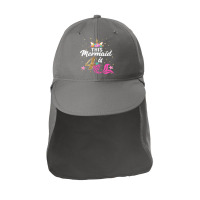 Kids 4th Birthday Girl Unicorn Shirt Mermaid Tail 4 Years Old T Shirt Sun Shade Cap | Artistshot