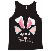 Bunny Ears T  Shirt Cat Bunny Ears Costume Meow Cat Face Easter Funny Tank Top | Artistshot