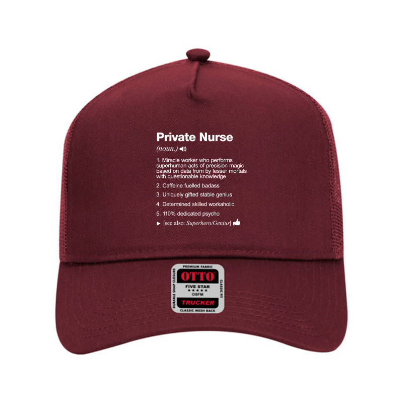 Private Nurse Job Definition Meaning Funny T Shirt Mesh Back Trucker Hat by SchonbergerKamile | Artistshot