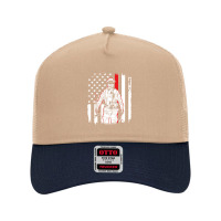 Firefighter Fireman American Flag Firefighter Fire Station Patriotic F Mesh Back Trucker Hat | Artistshot