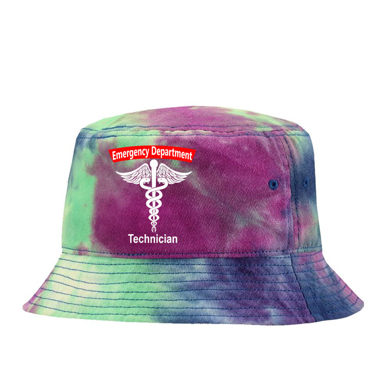 Emergency Department Technician Ed Tech Medical Caduceus Er T Shirt Tie Dyed Bucket Hat | Artistshot