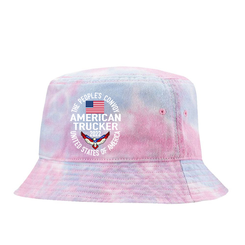 The Peoples Convoy 2022 America Truckers Freedom Convoy Usa Tie Dyed Bucket Hat by saterseim | Artistshot