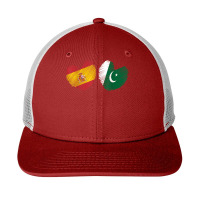 Pakistan Spain Heart Spanish Flag Pakistani Flag Love Heart T Shirt Snapback Trucker Cap | Artistshot