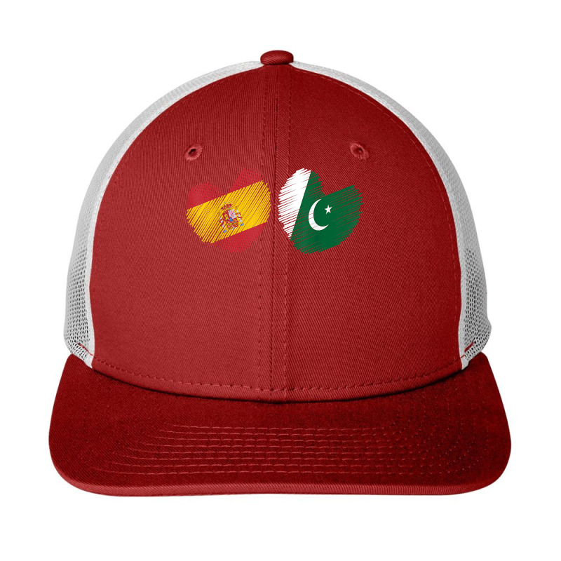 Pakistan Spain Heart Spanish Flag Pakistani Flag Love Heart T Shirt Snapback Trucker Cap by hustonfkobar3 | Artistshot