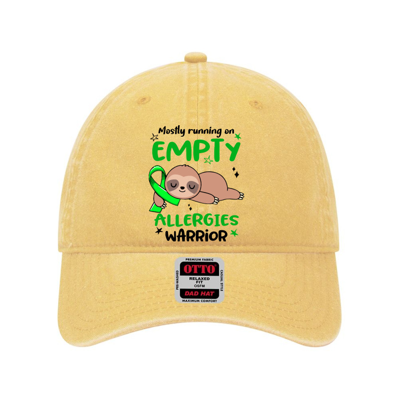 Allergies Awareness T  Shirt Mostly Running On Empty Allergies Warrior Dyed Cap by thaddeuscassin860 | Artistshot