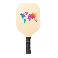 World Map Travel Countries Geography Color Painting Art Funny Men Pickleball Paddle | Artistshot