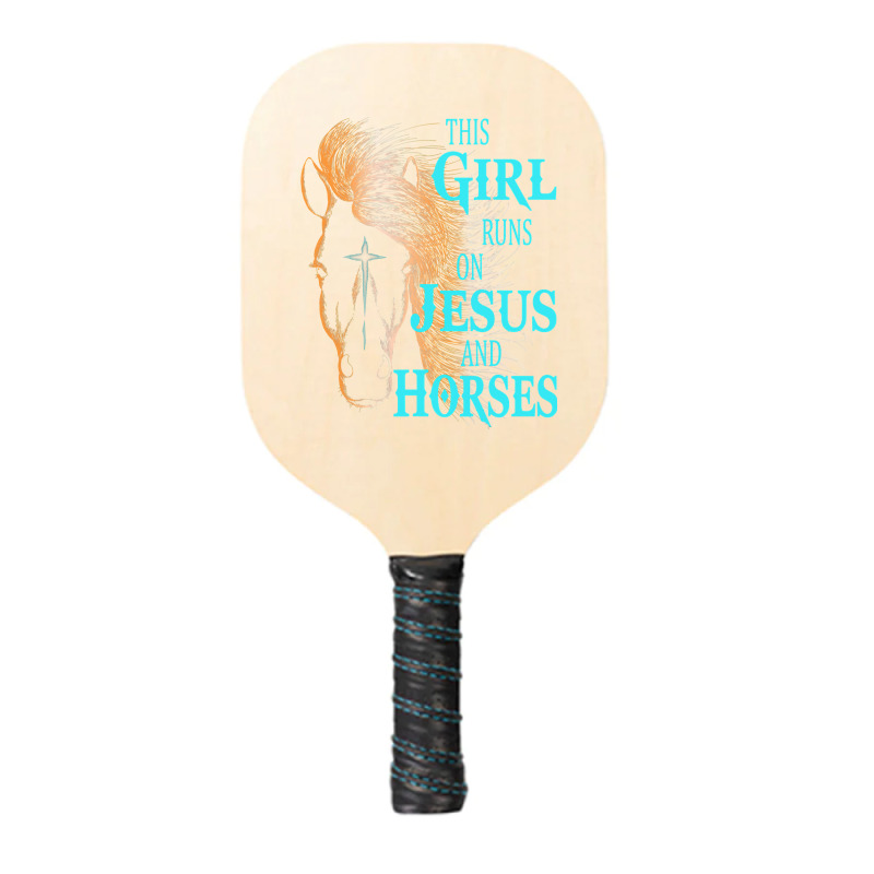 Christian This Girl Runs On Jesus   Horses Equestrian Rider Pickleball Paddle by EricWade | Artistshot