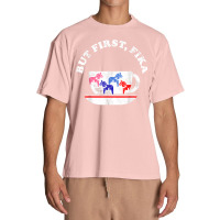 But First Fika Scandinavian Coffee Break Dala Horse Urban Heavy T-shirt | Artistshot