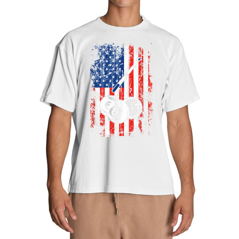 Billiards American Flag Cue Pool Balls Billiard Player Gift Urban Heavy T-shirt | Artistshot