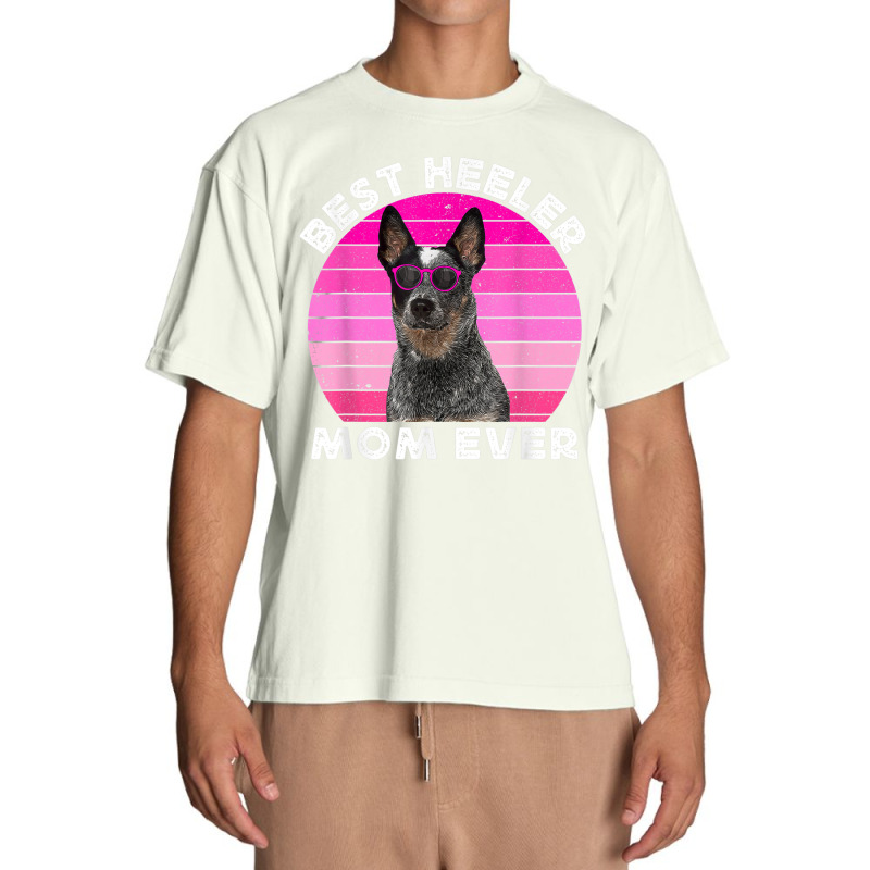 Blue Heeler Mom For Women Retro Blue Australian Cattle Dog Urban Heavy T-shirt by Newdesigns | Artistshot