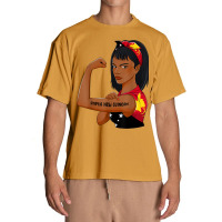 Messy Bun Black Girl Papua New Guinea Flag Papua New Guinean Urban Heavy T-shirt | Artistshot