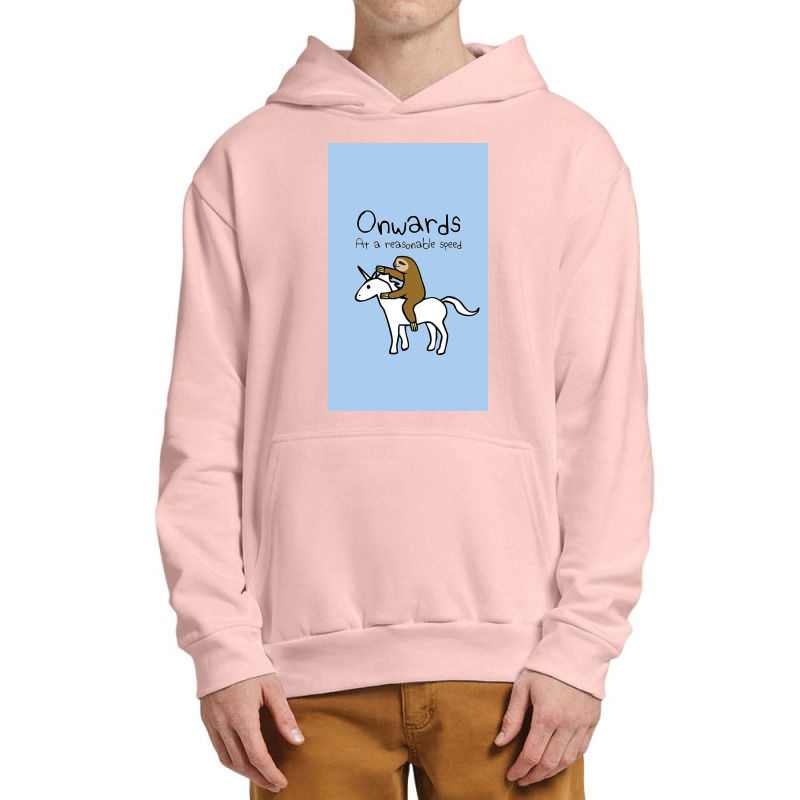 Onwards! At A Reasonable Speed (sloth Riding Unicorn) Urban Pullover Hoodie by Levinsonuhv | Artistshot