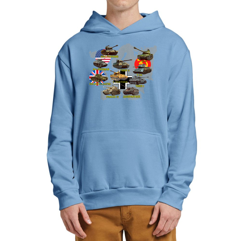 Top Ten Best Ww2 Tanks M4 Sherman Panzer Iv Tiger Ii T-34 Urban Pullover Hoodie by BessieCarolyn | Artistshot