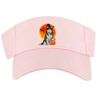 Dog Halloween Siberian Husky Jack O Lantern Pumpkin Visor Hat | Artistshot