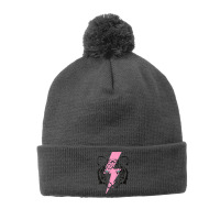 Tiger And Hot Pink Lightning Bolt T Shirt Pom Pom Beanie | Artistshot