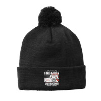 Firefighter Fireman Mom I Fight For My Country American Us Flag 24 Fir Pom Pom Beanie | Artistshot