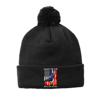 Salute The Flag Back The Badge Pom Pom Beanie | Artistshot