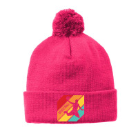 Basketball Silhouette Sport Activity Vector Graphic Pom Pom Beanie | Artistshot