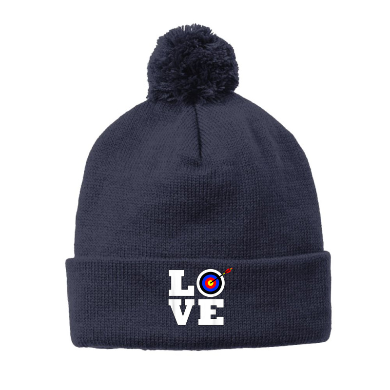 Archery Love Bow And Arrow Shooting Target Bulls Eye T Shirt Pom Pom Beanie | Artistshot