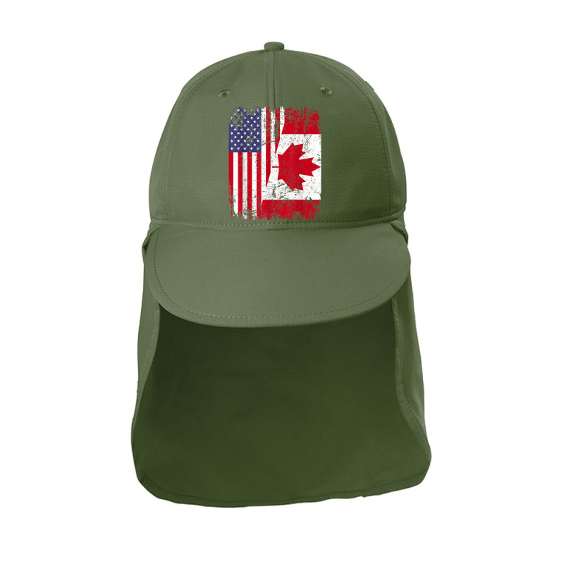 Canadian Roots  Half American Flag  Canada T Shirt Sun Shade Cap by tandonwelters | Artistshot