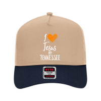 I Love Jesus And Tennessee  Orange Heart Cute Fan Gift Mesh Back Trucker Hat | Artistshot