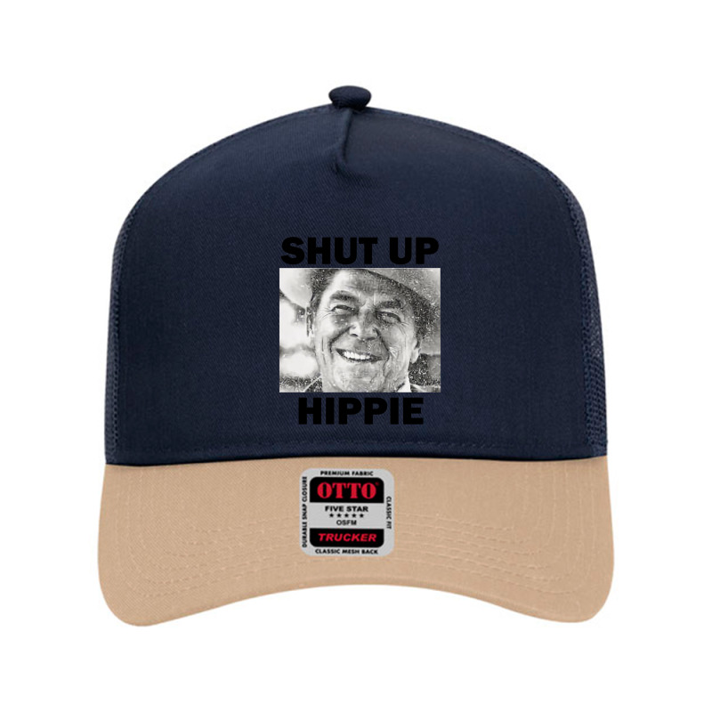 Ronald Reagan Says Shut Up Hippie Mesh Back Trucker Hat by milkisunato | Artistshot