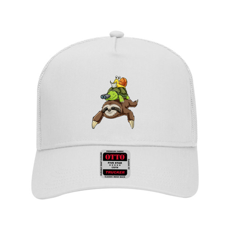 Turtle Lover Turtles Sloth Turtle Snail Funny Sloth Running Ocean Mesh Back Trucker Hat by peafowl | Artistshot