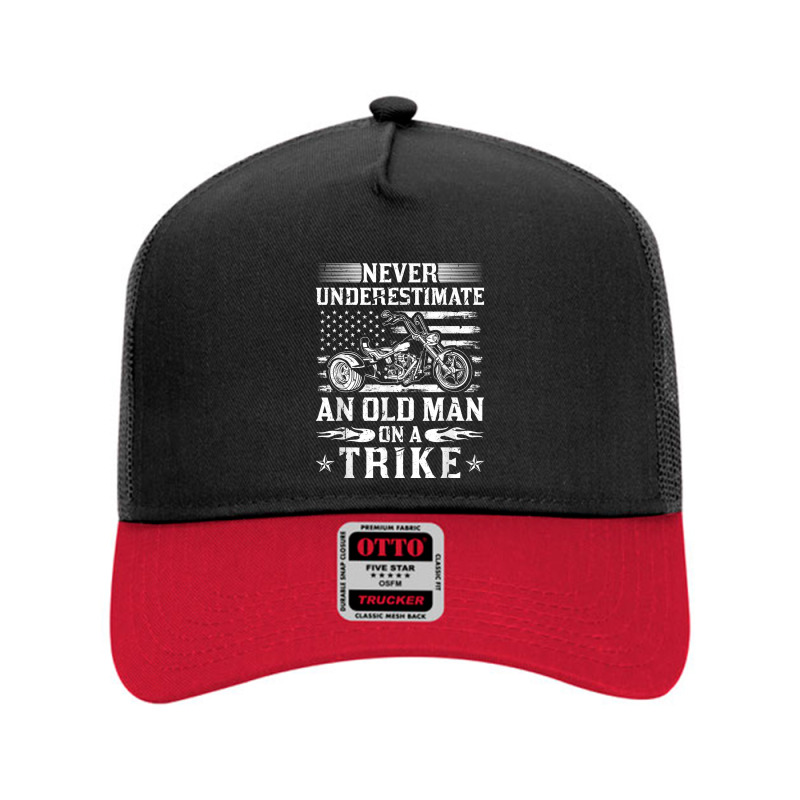 Never Underestimate An Old Man On A Trike Motorcycle T Shirt Mesh Back Trucker Hat by corni3t6 | Artistshot