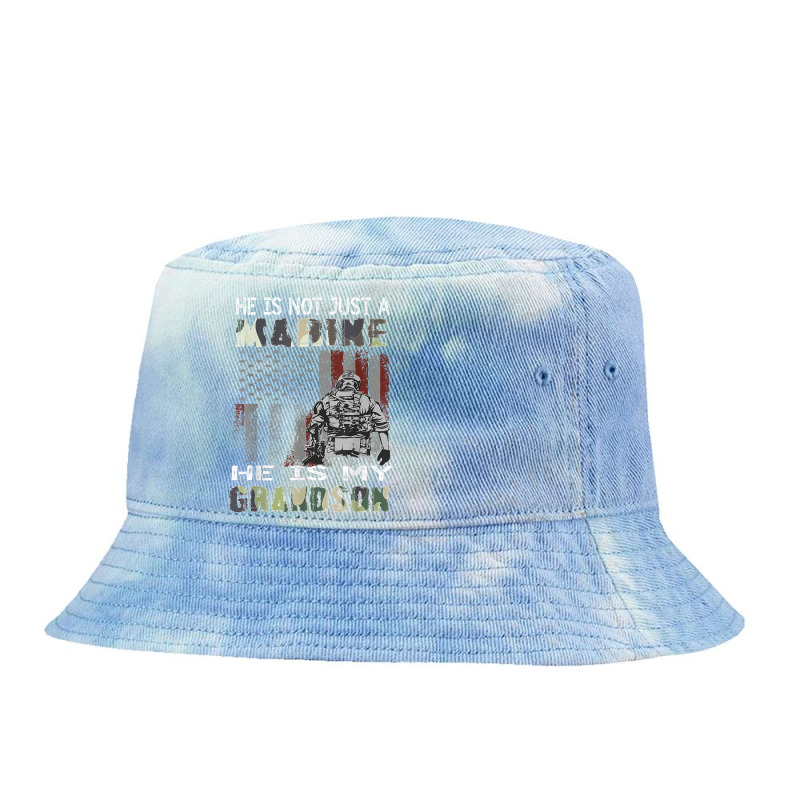 Proud Of My Grandson Is A Marine Shirt Proud Grandma Grandpa T Shirt Tie Dyed Bucket Hat | Artistshot