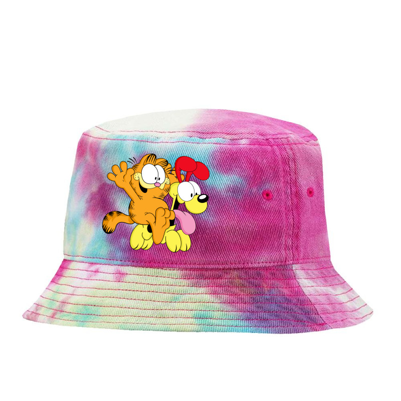 Garfiel And Pluto Tie Dyed Bucket Hat by Santika | Artistshot