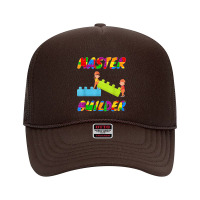 Master Builder, Brick Builder Blocks Building, Toys For Kids T Shirt Foam Trucker Hat | Artistshot