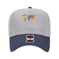 Kids World Map Boys  Girls Map Of The World For Mens Womens Adjustable Baseball Cap | Artistshot