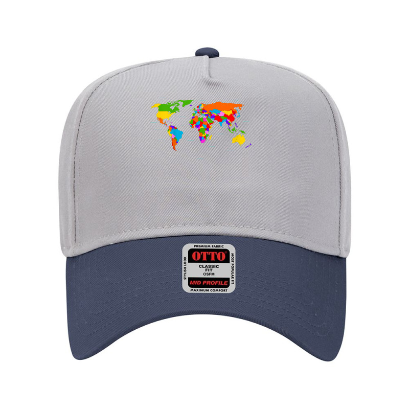 Kids World Map Boys  Girls Map Of The World For Mens Womens Adjustable Baseball Cap | Artistshot