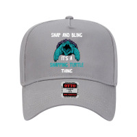 Snapping Turtle Snap And Bling Sea Animal Reptile Lover T Shirt Adjustable Baseball Cap | Artistshot