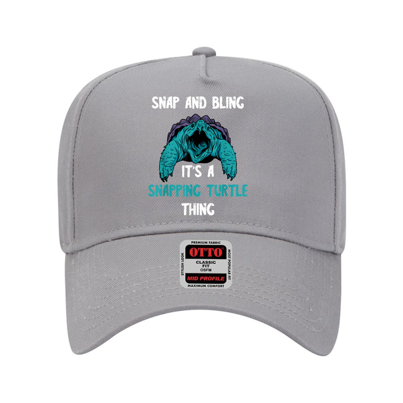 Snapping Turtle Snap And Bling Sea Animal Reptile Lover T Shirt Adjustable Baseball Cap | Artistshot