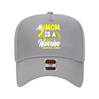 My Mom Is A Warrior Yellow Ribbon Endometriosis Awareness Premium Adjustable Baseball Cap | Artistshot