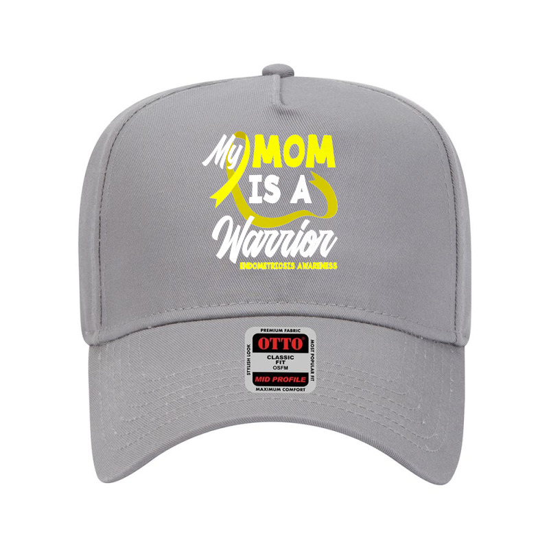 My Mom Is A Warrior Yellow Ribbon Endometriosis Awareness Premium Adjustable Baseball Cap by LisaMarieRangel | Artistshot