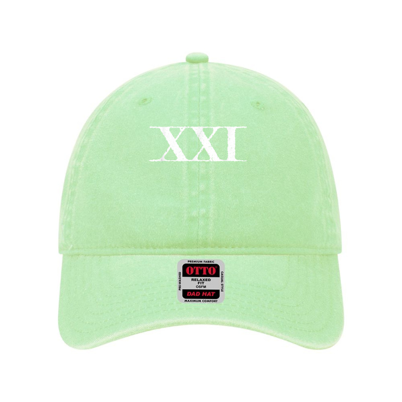 Roman Numeral 21 Xxi ~ With Lines T Shirt Dyed Cap by CrespinoEllawyn | Artistshot