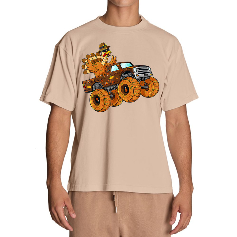 Thanksgiving Turkey Riding Monster Truck Boys Kids Urban Heavy T-shirt | Artistshot