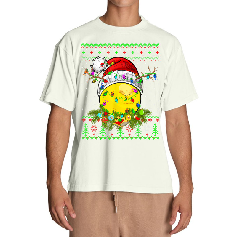 Funny Lacrosse Sport Ugly Christmas Pajama Lights Xmas Urban Heavy T-shirt | Artistshot